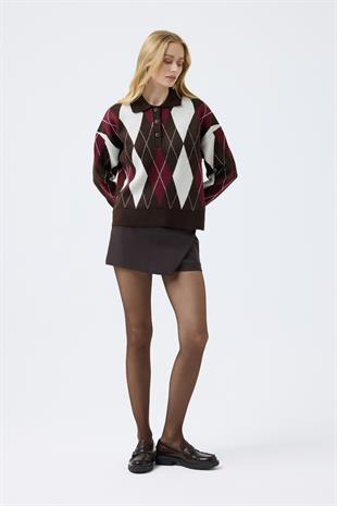 Bellatrix Polo Yaka Ekoseli Kazak