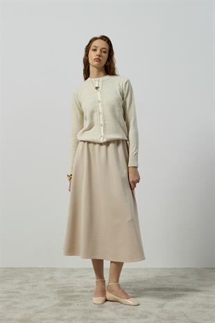 Ariel Skuba Kloş Etek - Bej