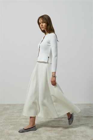 Ariel Skuba Kloş Etek - Beyaz