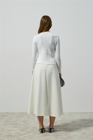 Ariel Skuba Kloş Etek - Beyaz