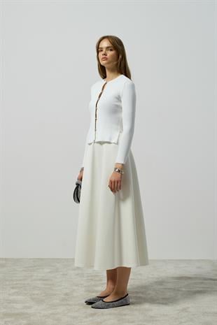 Ariel Skuba Kloş Etek - Beyaz