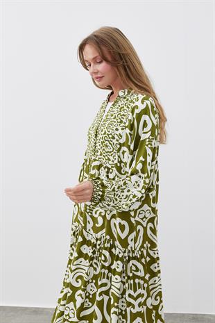 ASEL VİSCON ELBİSE - HAKİ 