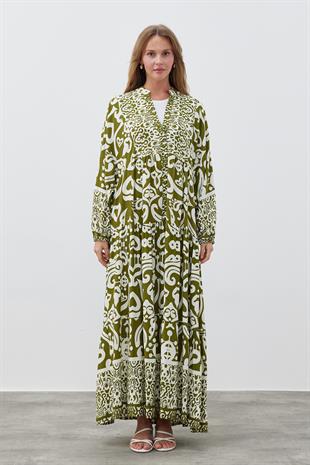 ASEL VİSCON ELBİSE - HAKİ 