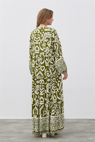 ASEL VİSCON ELBİSE - HAKİ 