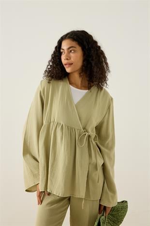 Asos Bağlamalı Müslin Takım - Çağla