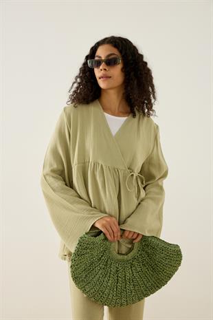 Asos Bağlamalı Müslin Takım - Çağla