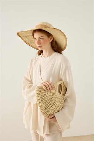 Asos Bağlamalı Müslin Takım - Krem