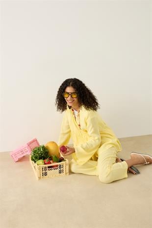 Asos Bağlamalı Müslin Takım - Sarı