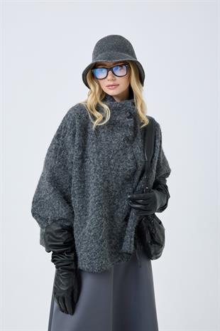 Athena Kırçıllı  Kaşe Ceket - Antrasit