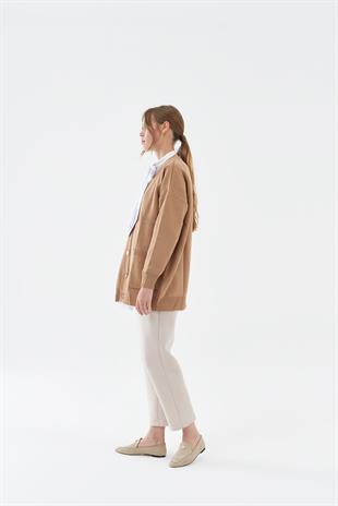 Ava Basic Hırka - Camel