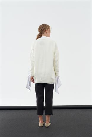 Ava Basic Hırka - Ekru