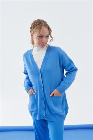 Ava Basic Hırka - Mavi