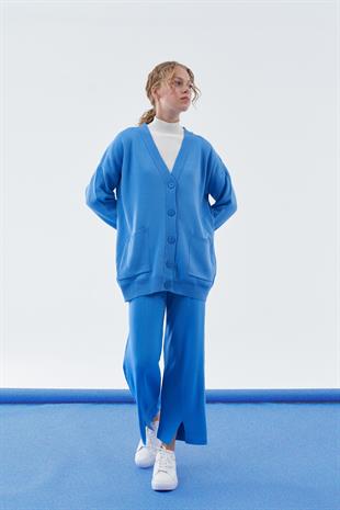 Ava Basic Hırka - Mavi