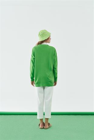 Ava Basic Hırka - Yeşil