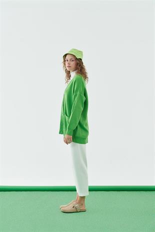 Ava Basic Hırka - Yeşil