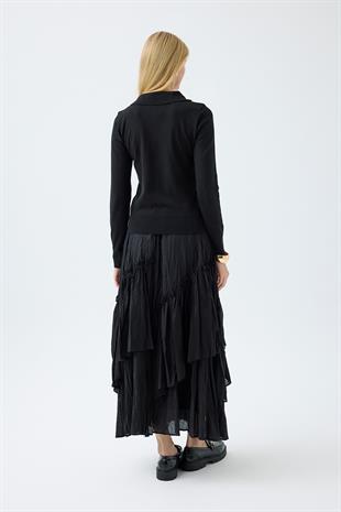 Barbara Polo Yaka Kazak - Siyah