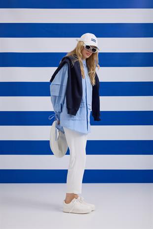 Becca Aller Detaylı Gömlek- Mavi 