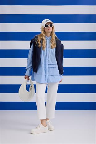 Becca Aller Detaylı Gömlek- Mavi 