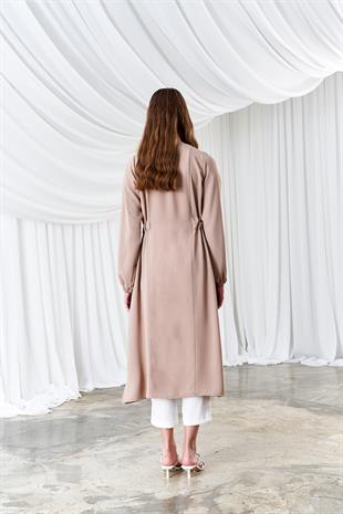 Belden Bağlamalı Trenç - Bej