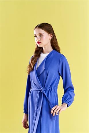 Belden Bağlamalı Trenç - Leylak