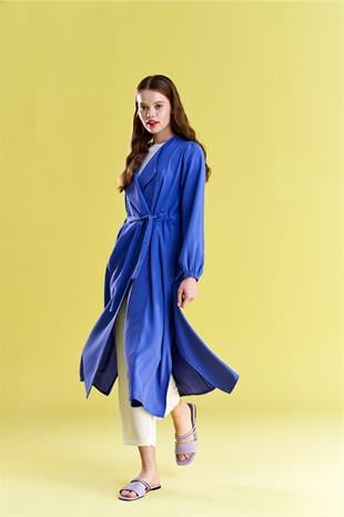 Belden Bağlamalı Trenç - Leylak