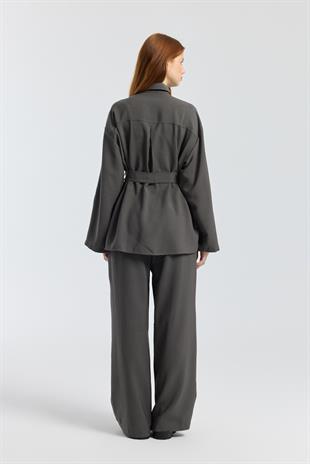 Beth Kemerli Oversize Takım - Antrasit 