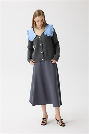 Bianca Bebe Yaka Hırka - Antrasit