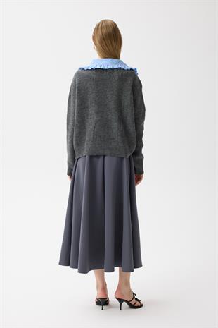 Bianca Bebe Yaka Hırka - Antrasit