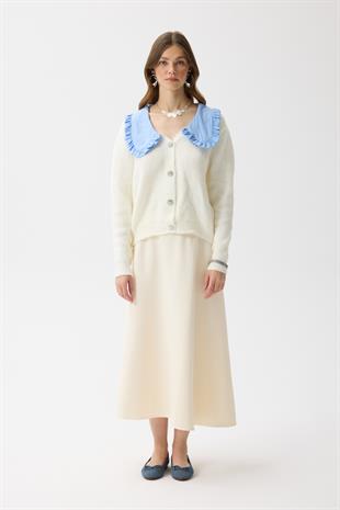 Bianca Bebe Yaka Hırka - Ekru