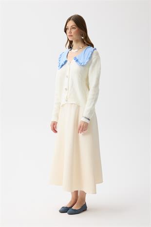 Bianca Bebe Yaka Hırka - Ekru