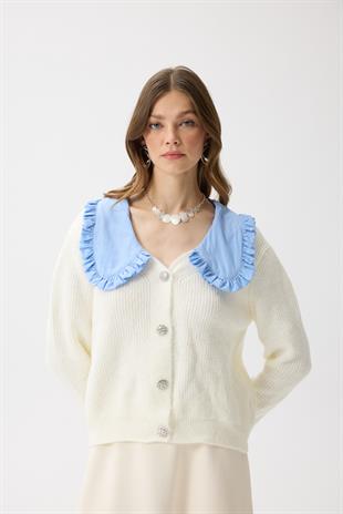 Bianca Bebe Yaka Hırka - Ekru