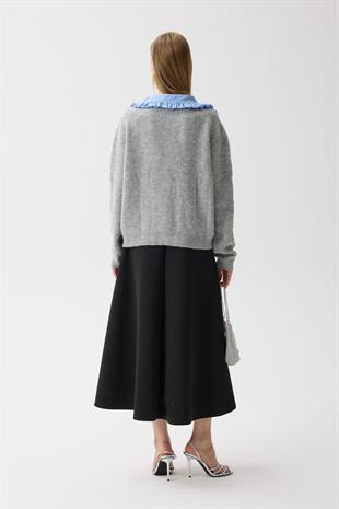 Bianca Bebe Yaka Hırka - Gri 