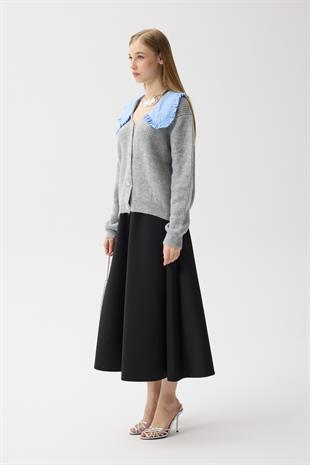 Bianca Bebe Yaka Hırka - Gri 