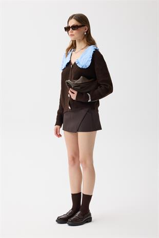 Bianca Bebe Yaka Hırka - Kahverengi