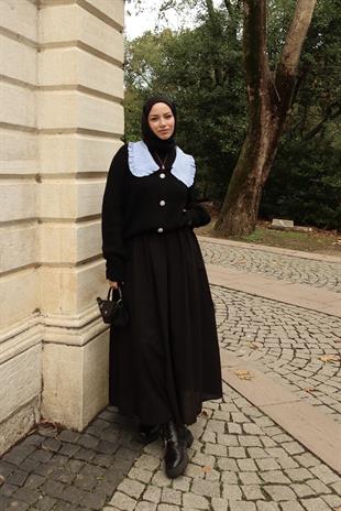 Bianca Bebe Yaka Hırka - Siyah