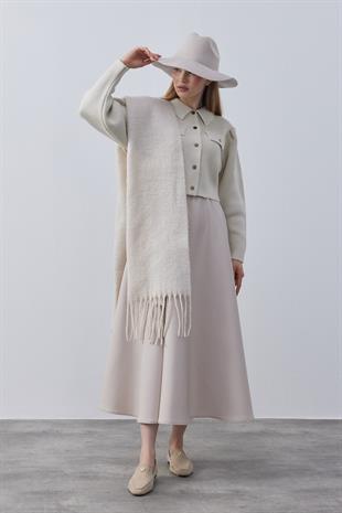 Blair Çıtçıtlı Triko Ceket-Bej