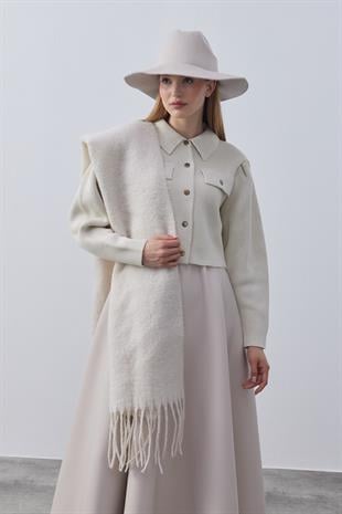 Blair Çıtçıtlı Triko Ceket-Bej