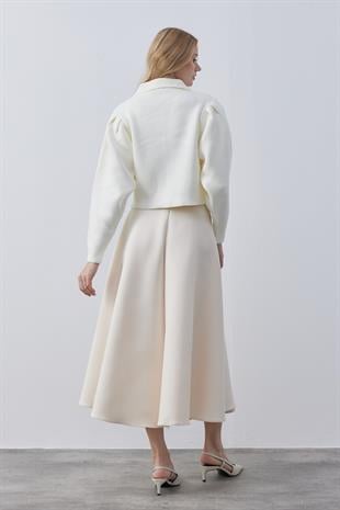 Blair Çıtçıtlı Triko Ceket-Ekru