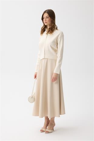 Blanche Yüksek Yaka Hırka - Krem