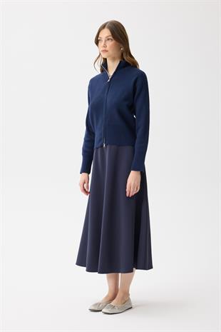Blanche Yüksek Yaka Hırka - Lacivert