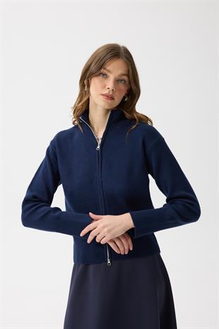 Blanche Yüksek Yaka Hırka - Lacivert