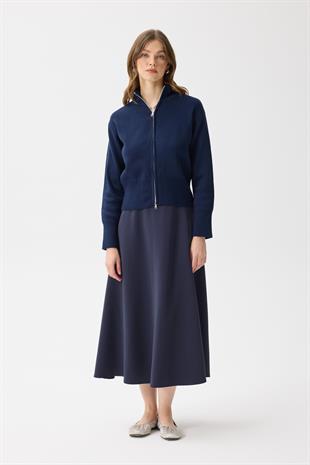 Blanche Yüksek Yaka Hırka - Lacivert