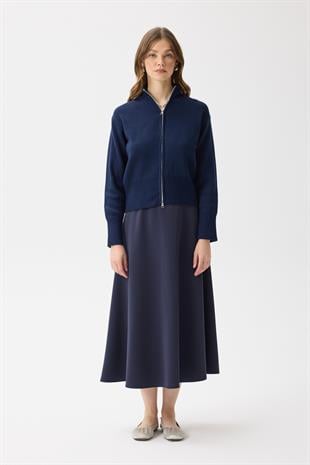 Blanche Yüksek Yaka Hırka - Lacivert