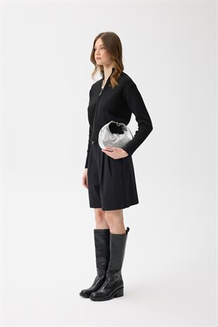 Blanche Yüksek Yaka Hırka - Siyah