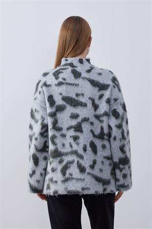 Camille Desenli Angora Kazak - Gri