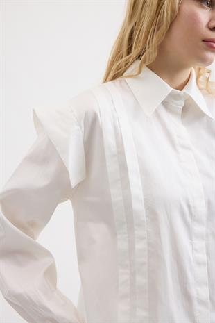 Caroline Allerli Gömlek - Beyaz 