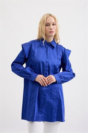 Caroline Allerli Gömlek- Saks Mavi