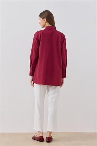 Cecile Allerli Gömlek - Bordo