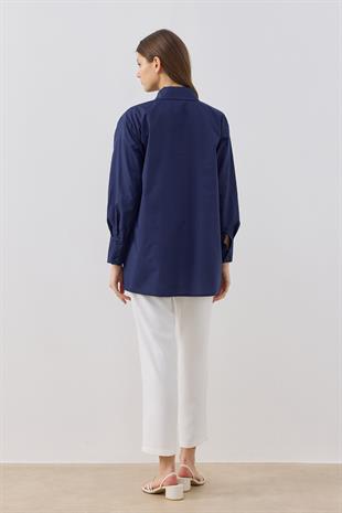 Cecile Allerli Gömlek - Lacivert 