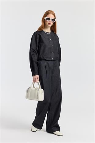 Celia Bomber Ceket Takım - Denim Mavi